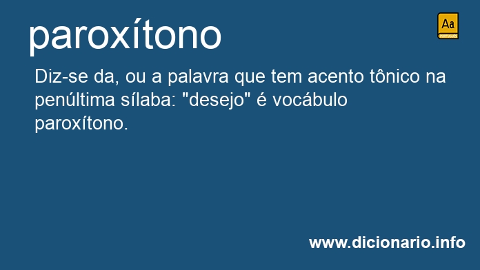 Significado de paroxtono