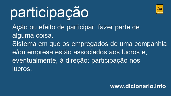 Significado de participao