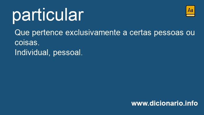 Significado de particular