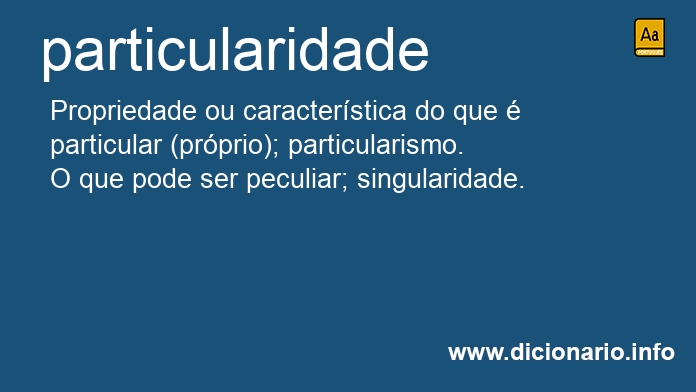 Significado de particularidades