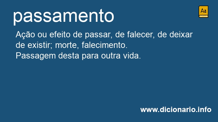 Significado de passamentos