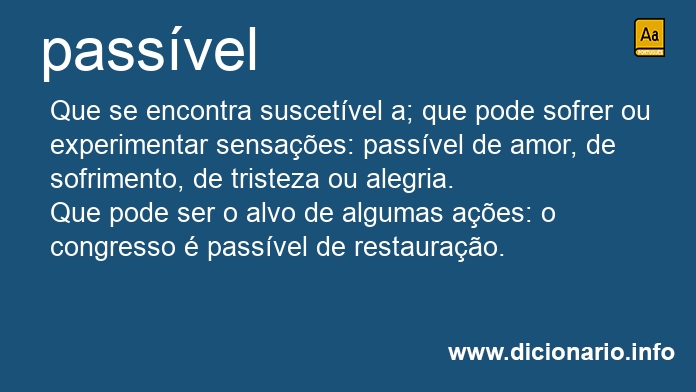Significado de passvel