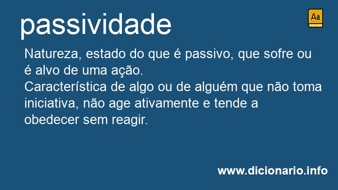 Significado de passividade