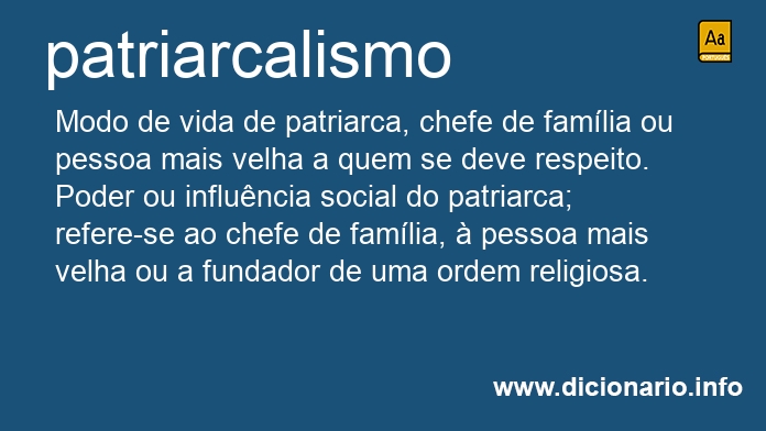 Significado de patriarcalismo