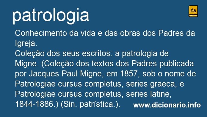 Significado de patrologia