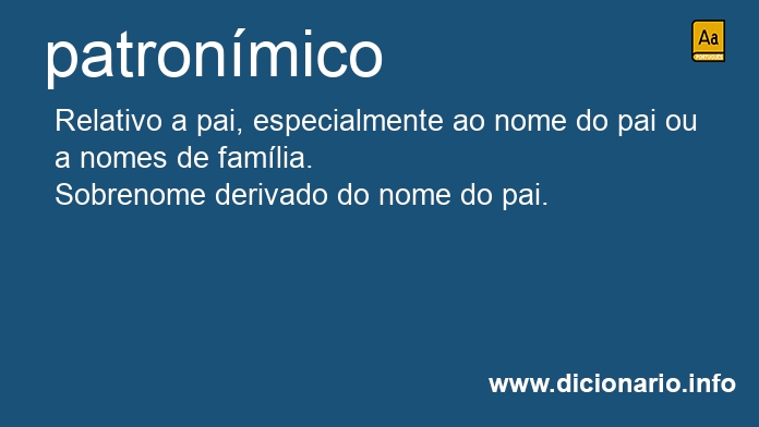 Significado de patronmicos