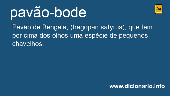 Significado de pavo-bode