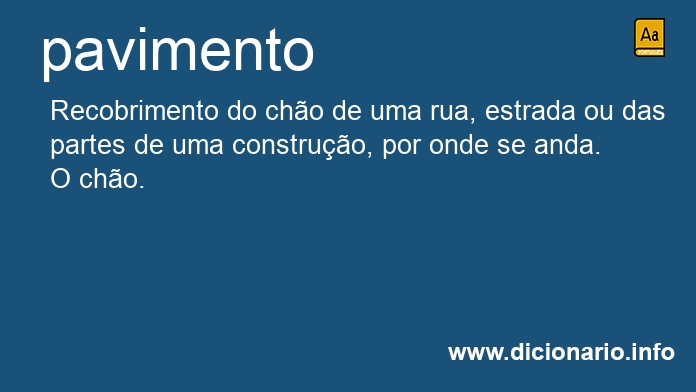 Significado de pavimento