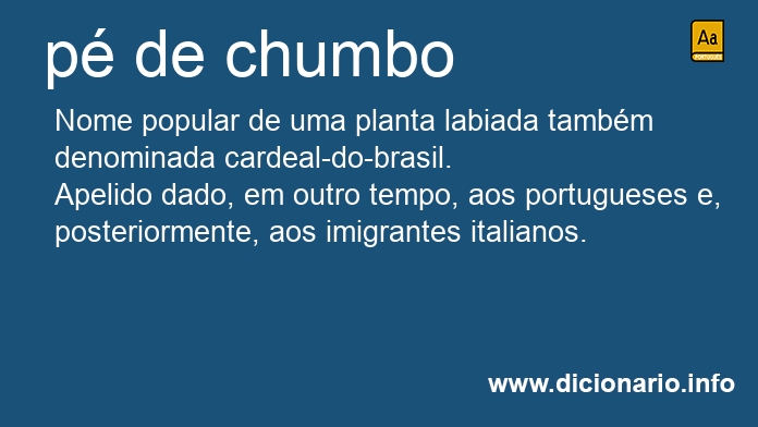 Significado de p de chumbo