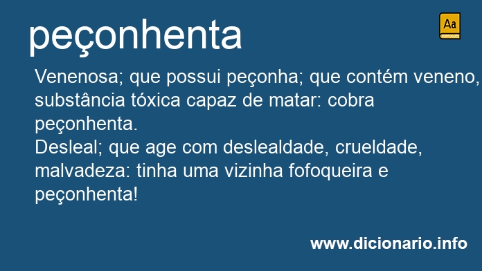 Significado de peonhenta