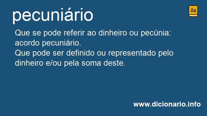 Significado de pecunirio