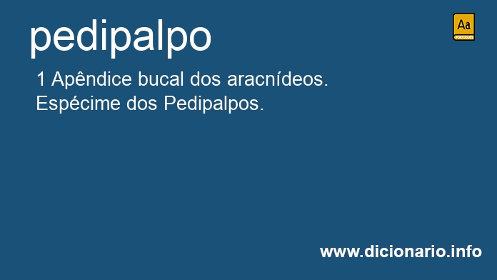 Significado de pedipalpo