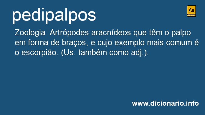Significado de pedipalpos