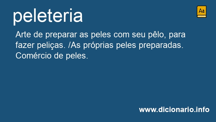 Significado de peleterias