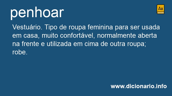 Significado de penhoar