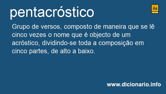 Significado de pentacrstico