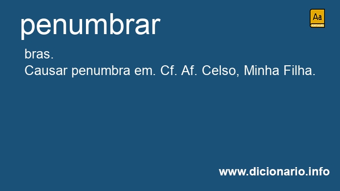 Significado de penumbrar