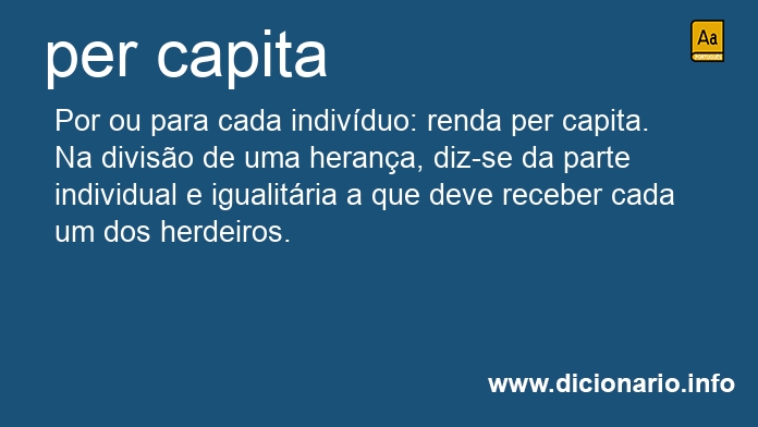 Significado de per capita