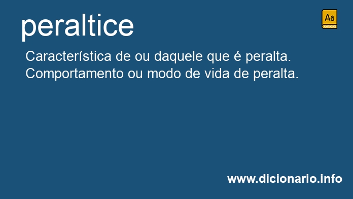 Significado de peraltice