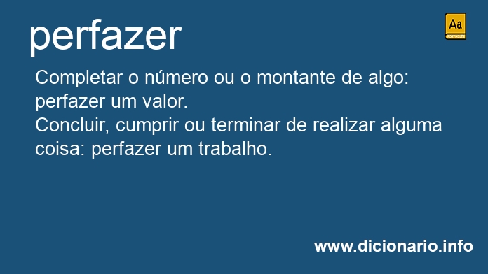 Significado de perfazer