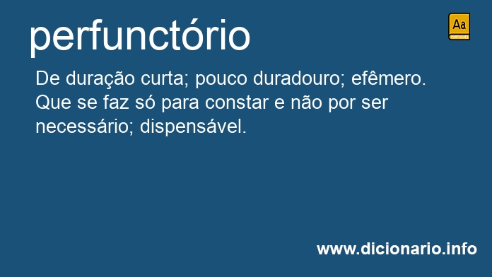 Significado de perfunctria