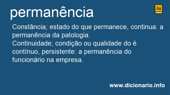 Significado de permanncia