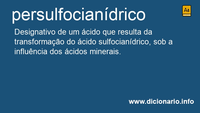 Significado de persulfociandrico