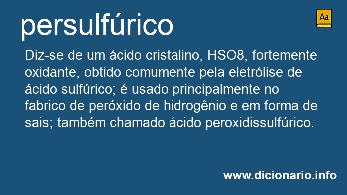 Significado de persulfrico