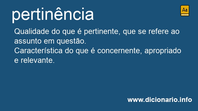 Significado de pertinncia