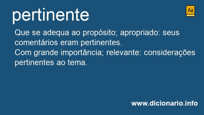 Significado de pertinente