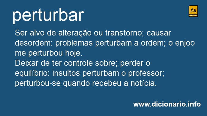 Significado de perturbreis