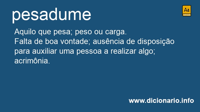 Significado de pesadume