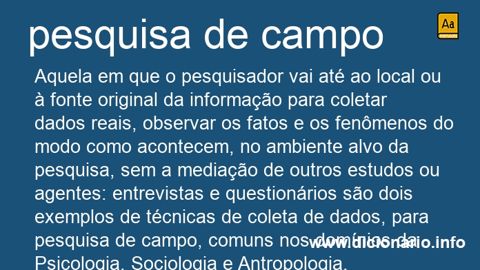 Significado de pesquisa de campo