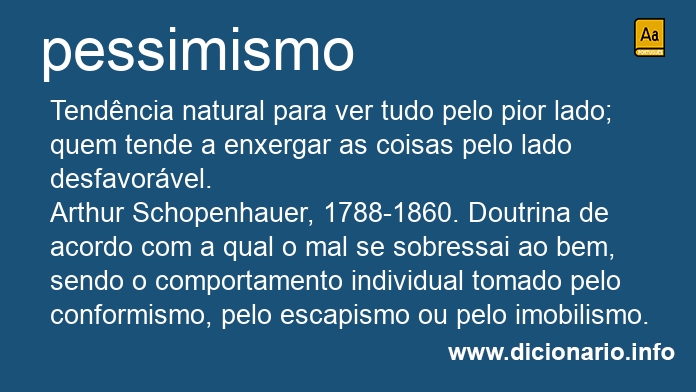 Significado de pessimismo