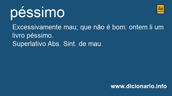 Significado de pssimo