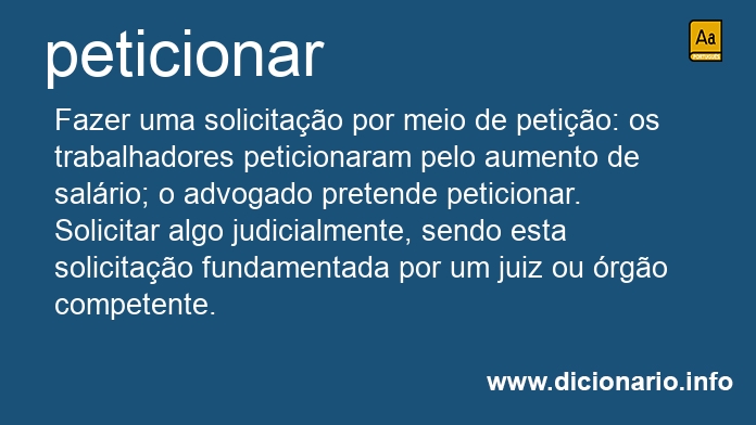Significado de peticionarmos