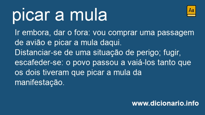 Significado de picar a mula