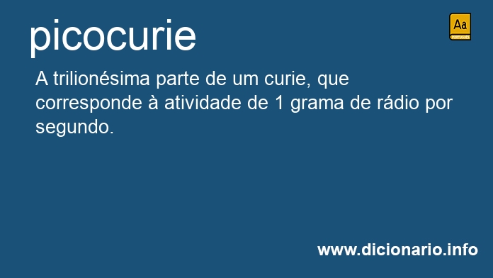 Significado de picocurie