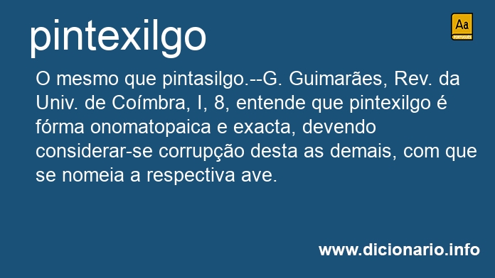 Significado de pintexilgo