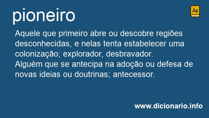 Significado de pioneira