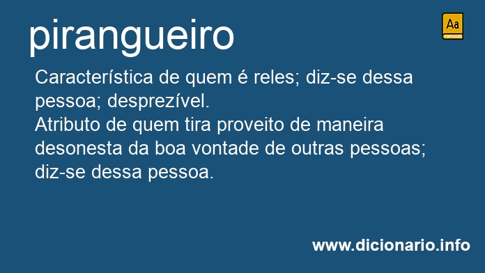 Significado de pirangueiro