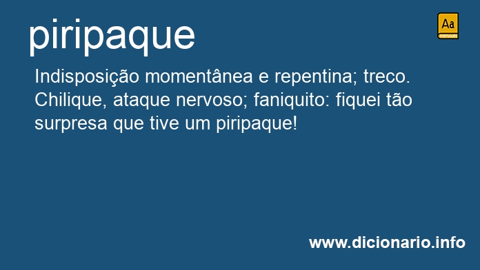 Significado de piripaque