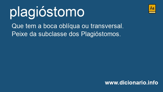 Significado de plagistomo