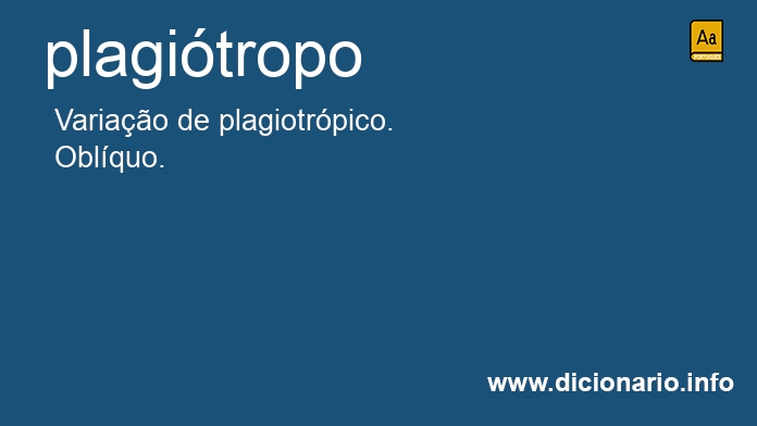 Significado de plagitropo