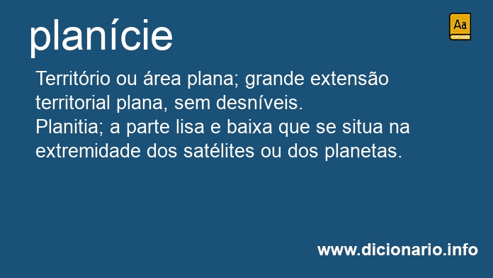 Significado de plancie