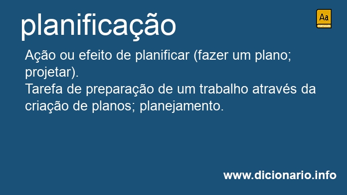 Significado de planificao