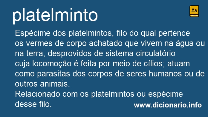 Significado de platelminto