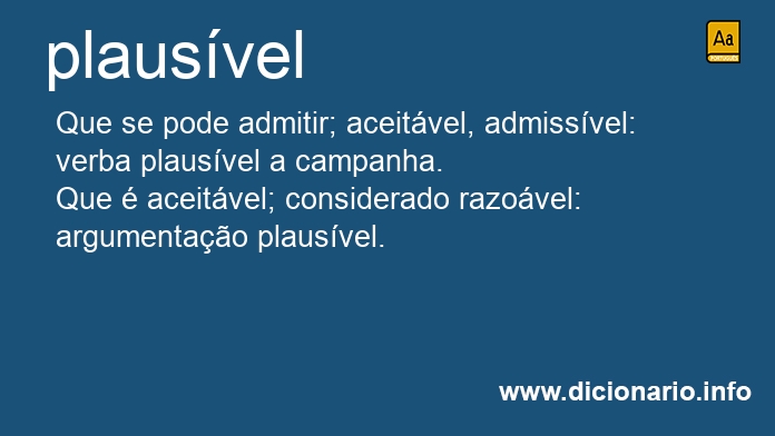 Significado de plausveis