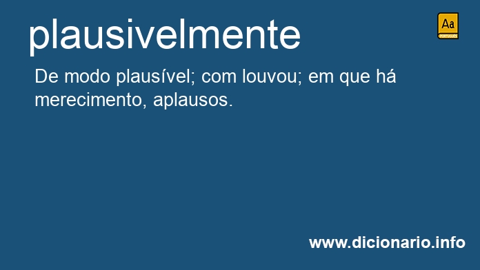 Significado de plausivelmente