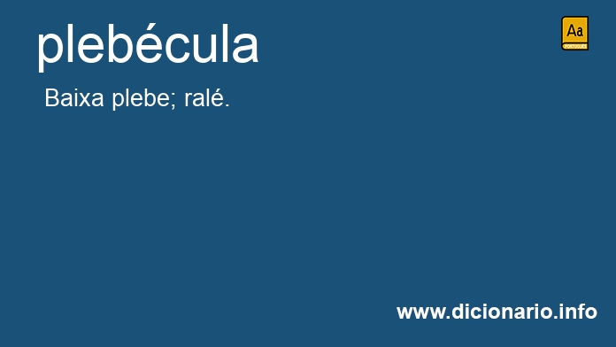 Significado de plebcula